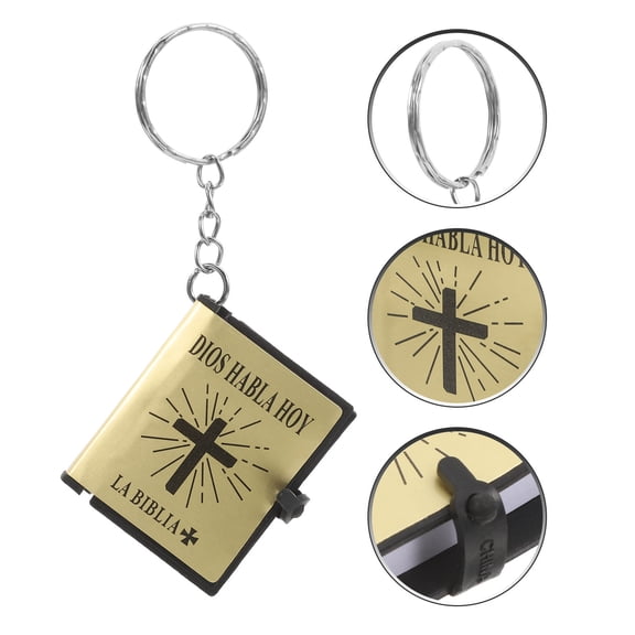 OUNONA 12 Pcs Religious Baptism Mini Bible Keychain Father 8.30X3.30X1.50CM