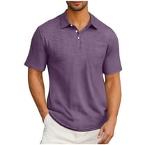 Jalioing Mens Summer Shirts Dressy Casual Collared Button Up Golf Shirt Basic Plain Athletic T Shirt with Pocket