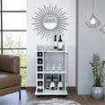 thumbnail image 5 of Bar Cart, White Two Tier Cabinet With Glass Door And 6 Liquor , Lockable Wheels, Metal Rails Desktop Counter, Fine Quality Build Cart Storage, 5 of 5