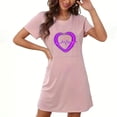 thumbnail image 4 of COM1950s Shorts pour Femmes, Chemises de la Saint-Valentin pour Femmes, Grande Taille de la Saint-Valentin Robe de Nuit Courte Imprimée Col Rond Manches Courtes, Chemises à Manches Courtes pour Femmes, Robe de la Saint-Valentin, 4 of 6