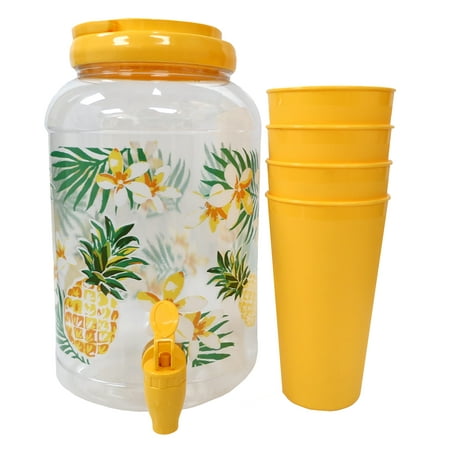 Mainstays 5-Piece Sun Tea Jar, Pineapple