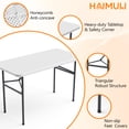 thumbnail image 5 of HAIMULI 4ft Rectangular All-Occasion Plastic Folding Event Table for Indoor and Outdoor, Portable Desk, Camping, Durable and Stable, HDPE and Steel, Wide Application, 5 of 9