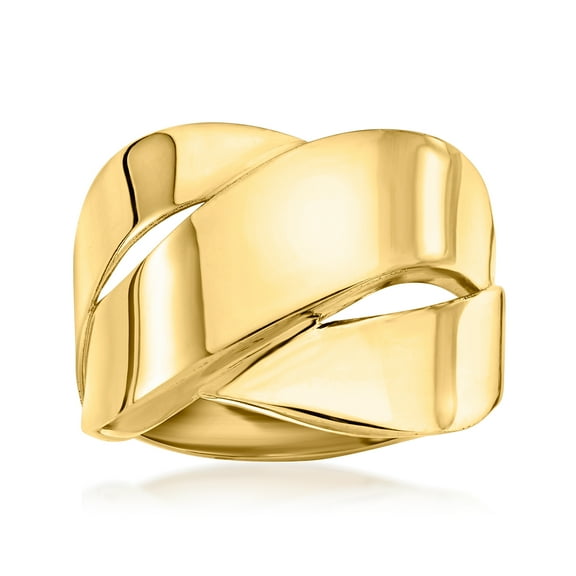Ross-Simons Italian 14kt Yellow Gold Ribbon Ring, Women's, Adult