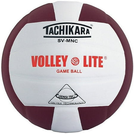 Tachikara SVMNC Volley-Lite Training Volleyball, Cardinal/White