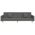 thumbnail image 4 of vidaXL 2-Seater Sofa Bed with Two Pillows Dark Gray Fabric, 4 of 9