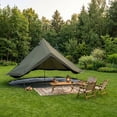 thumbnail image 6 of 4 Season Bell Tent 13.1FT, Beige Waterproof Glamping Yurt Tent with Stove Jack, Fits 8 People, Oxford Fabric, Roll-Up Walls, for Family Camping & Outdoor Parties, 6 of 9