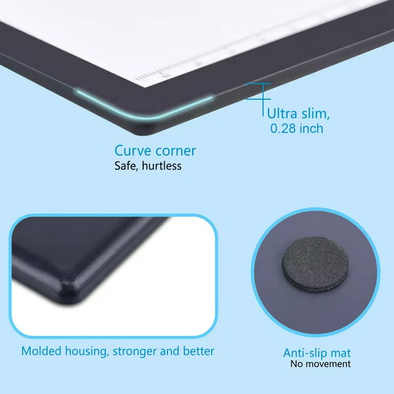 Tomight A3 LED Light Pad, 3-Level Brightness, Tracing, Calligraphy, Drawing, Animation, Diamond Painting