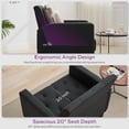 thumbnail image 4 of LAZZO Accent Chair, Mid-Century Modern Leather Tufted Armchairs for Living Room and Office, Black, 4 of 8
