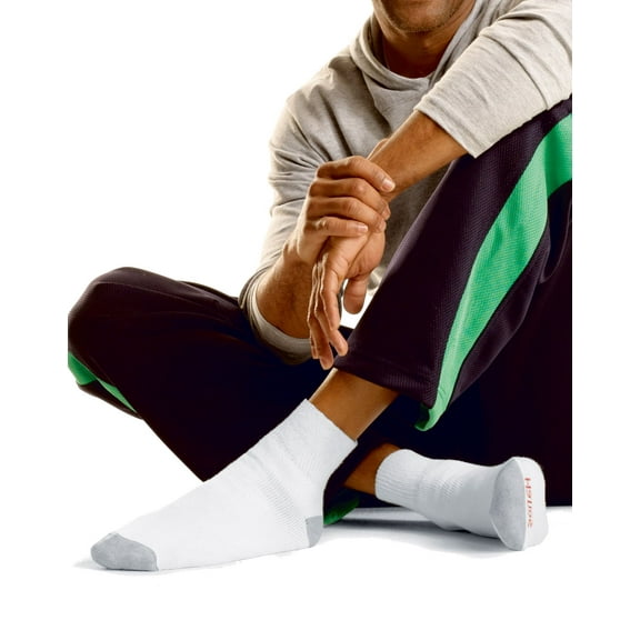 Men`s Big Tall Ankle Socks, 145V12, 1316, White, 12-Pack