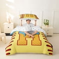 thumbnail image 2 of Erosebridal Light Blue Dripping Baseball Stitch & Waffle Letter H Graphic Twin Bedding, Alphabet Graphic Duvet Cover Set for Boys And Girls Kids,Super Cozy Room Decor,2pcs,No Comforter, 2 of 6