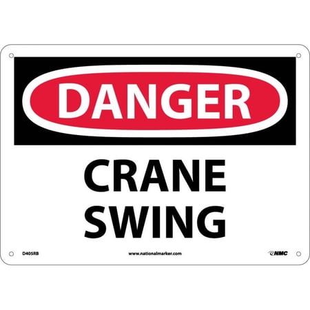 NMC Signs D405Rb Danger Crane Swing Sign 10 X 14 Rigid Plastic .050