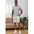 thumbnail image 5 of QPNGRP Men's Zipper Pocket Quick Dry Shorts Drawstring Elastic Waistband Casual Shorts Beige 36, 5 of 6