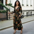 thumbnail image 4 of FKELYI Retro Mushroom Starry Print Womens Maxi Dress for Fall Casual Dress A-Line Tiered Flowy Long Sleeve Dresses with Side Pockets for Wedding Guest, 3XL, 4 of 6