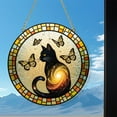 thumbnail image 3 of Christmas Ornaments under $5! Yannianjz Cat Stained Glass Window Hangings,Suncatcher Stained Glass for Windows for Cat Lovers, Hand-Painted Sun Catcher Garden Hangings Fall Christmas Decor for Home, 3 of 9