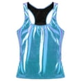thumbnail image 6 of Aiihoo Women's Shiny Metallic Tank Top Deep U Neck Racer Back Camisole Tops Sleeveless Blouse Shirts Colorful L, 6 of 7