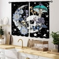 thumbnail image 2 of Halloween Curtains for Home Decor, Cute Witchy Fall Pumpkin Bat Ghost Skull Spider Web Horror Orange Decorative Window Drapery Treatments for Bedroom Living Room Kitchen Bathroom Party, 28"x40" Inch, 2 of 4