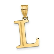 Diamond2Deal 14k Yellow Gold Etched Letter L Initial Pendant for Women