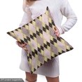 thumbnail image 4 of Abstract Fabric by the Yard, Rhythmic Marble Look Art Deco Style Rhombus Motif Illustration Pattern, Decorative Upholstery Fabric for Sofas and Home Accents, Warm Taupe Pale Yellow by Ambesonne, 4 of 4