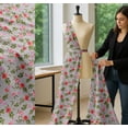thumbnail image 5 of Soimoi Cotton Poplin Fabric Leaves,Rose & Peony Floral Decor Fabric Printed Yard 56 Inch Wide, 5 of 7