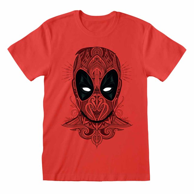 Deadpool - Camiseta Tatuaje para Adultos Unisex (Rojo)