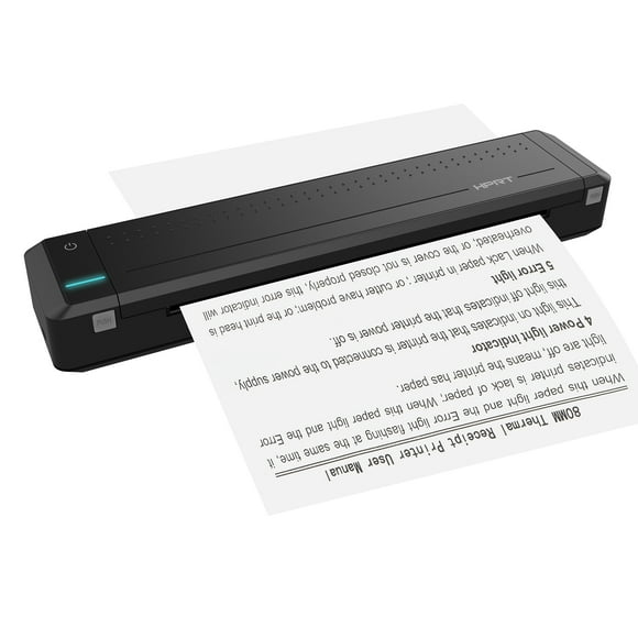 HPRT MT800 A4 Portable Thermal Transfer Printer Wireless&USB Connect with Mobile Computer for Office School Car Travel Printer with 1pc Ribbon Roll Compatible with Windows System Inkless Pri