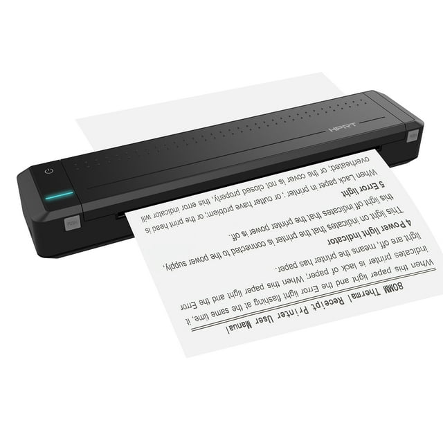 HPRT MT800Q A4 Portable Thermal Transfer Printer Wireless&USB Connect with Mobile Computer Support 8.5'' x 11'' US Letter for Office School Car Travel Printer with 1pc Ribbon Roll Compatible with
