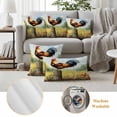 thumbnail image 6 of Vintage Rooster Pillow Covers 2 Pack Red Wildflower Floral Animals Pastoral Farmhouse Country Pillowcase Waterproof Outdoor Throw Pillow Cover for Patio Garden Square Cushion 24”x24”, 6 of 9