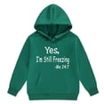 thumbnail image 5 of SUXIAN Children Boys and Girls Long Sleeve Letter Printed Lightweight Hoodie Sweatshirts and Long Pants Set Outfit Cozy Outfits Sweatsuits Sets Green 130, 5 of 7