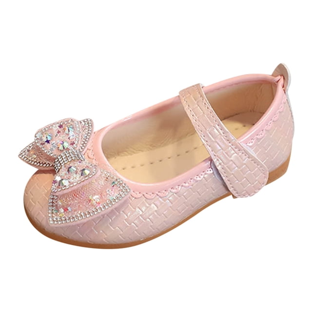 PEASKJP Soft Sandals for Girls Open Toe Rhinestone Ankle Strap Flower Wedding Dress Shoes Little Big Kids,Pink 35