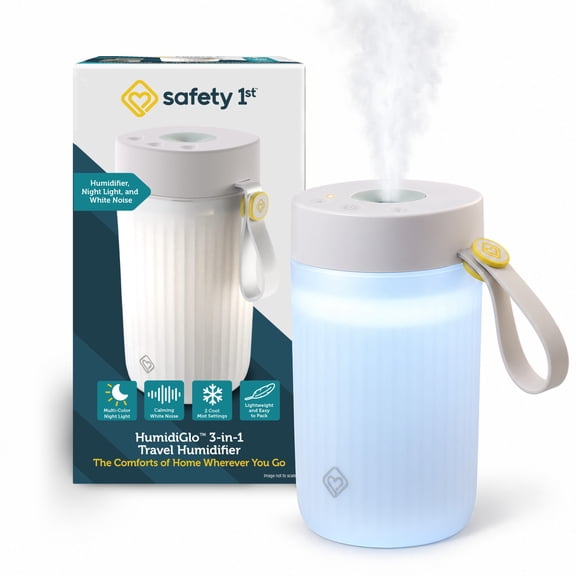 Safety 1st HumidiGlo 3-in-1 Baby Travel Humidifier with nightlight, Soothing Sage