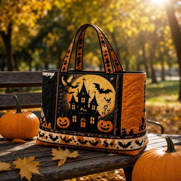 Digital Printed Halloween Large Capacity Handbag, Horror Spooky Fashion Style Shoulder Purse, Trendy Daily Carry Bag for Women Holiday Travel Outdoor Party Outfit Matching