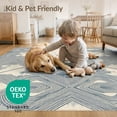 thumbnail image 4 of ODIKA 8'x10' Washable Area Rug Non-Shedding, Easy Care, Abstract Farmhouse Distressed Tonal Brushwork Plush Large Grey Refined for King Size Bedroom Under Bed, Master Suite, 4 of 7