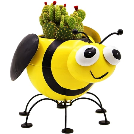 Bumble Bee Metal Planter with Pot Liner Succulent Pot Gardening Decoration