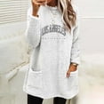 thumbnail image 3 of Gibobby Sudadera de Manga Larga para Mujer Forro polar de felpa con bolsillo y manga larga con cuello Rojoondo y estampado navideño (Blanco, S), 3 of 4
