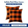 thumbnail image 6 of Fall Halloween Pack of 2 Buffalo Check Farmhouse Checker Plaids Accent Throw Pillow Covers Polyester Linen Outdoor Cushion Case for Sofa Couch Orange and Black 20 x 20 Inch 50 x 50 Cm, 6 of 6