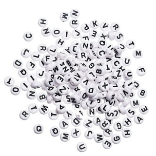 1250 Assorted Black in white Alphabet Letter Acrylic Cube Pony