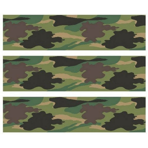 Whimsical Practicality's Army Green Traditional Hunting Camo Edible Icing Image Cake Border Strips-3-2.5"x10.5" Strips