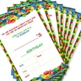 thumbnail image 2 of Building Blocks Birthday Invitations, Cute Building Blocks Birthday Party Invites with Envelopes Set of 20, 2 of 5