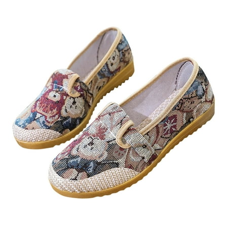 

Fesfesfes Faux-Leather Shoes for Women Almond Toe Fashion Ventilate Casual Round Head Comfy Casual Shoes 35(4.5)