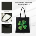 thumbnail image 3 of Leisuo Four Leaf Clover Initial Tote Bags for Women Canvas - Large Capacity Shoulder Bag 14.1x15.7in, 3 of 6