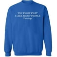 thumbnail image 2 of OXI Crewneck Sweatshirt - I Like About People Their Dogs, Basic Casual Sweatshirts for Men's and Women Fleece Sweatshirt Long Sleeve - Royal Blue Medium, 2 of 2