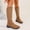 Brown, variant on Fnooota Women's Knee High Boots, Side Zipper Non Slip Pointed Toe PU Fall Winter Shoes Beige Size 7