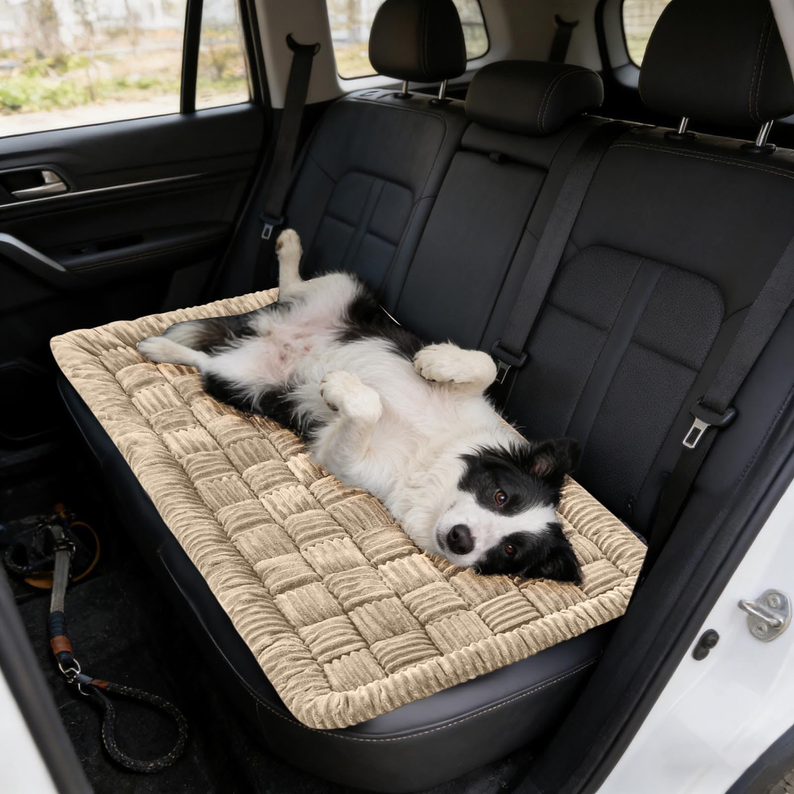 YaoZQ Camel Soft Senior Dog Bed, 54 in Fluffy Plush Mattress with Removable Cover, Orthopedic Kennel Pad for Arthritis Pain Relief
