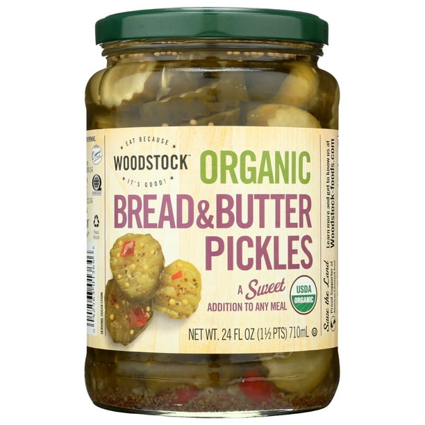 Woodstock Organic Pickles, Sweet Bread & Butter, 24 Fl. Oz. Walmart