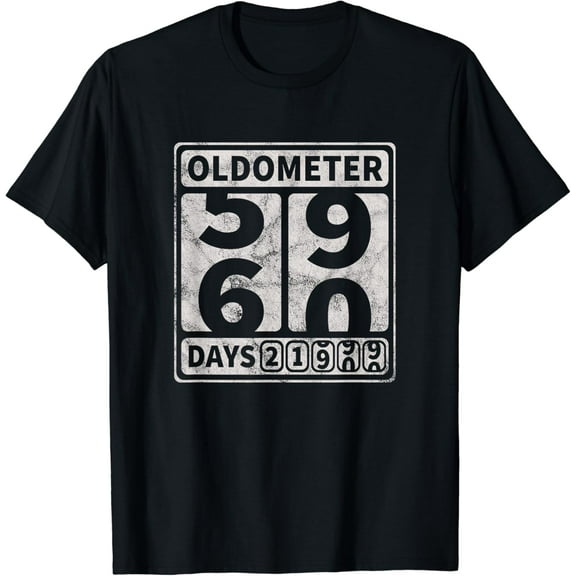 60th Birthday Gift Funny Oldometer 59-60 T-Shirt