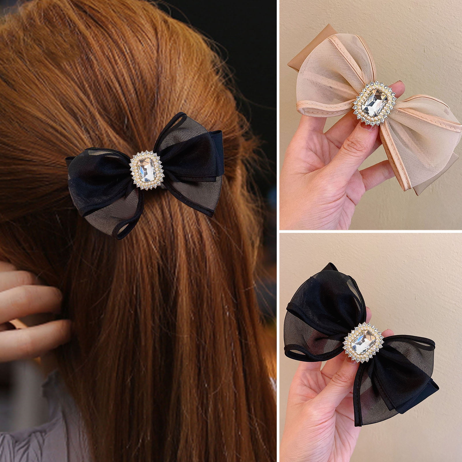 1m 40mm Korean Grid ribbons For Bow knot Hair Accessories Hairpin Pearl  Edage Black beige Ribbon Handmade DIY Material Wholesale - AliExpress