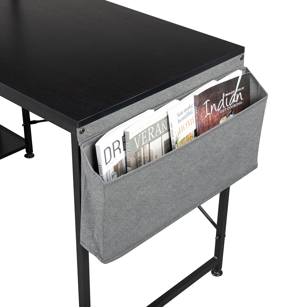Kadyn Computer Desk, Side Storage Desk with Non-woven Bag and USB Power Port, Durable Study Table for Home, Black Kadyn Computer Desk, Side Storage Desk with Non-woven Bag and USB Power Port, Durable Study Table for Home, Black