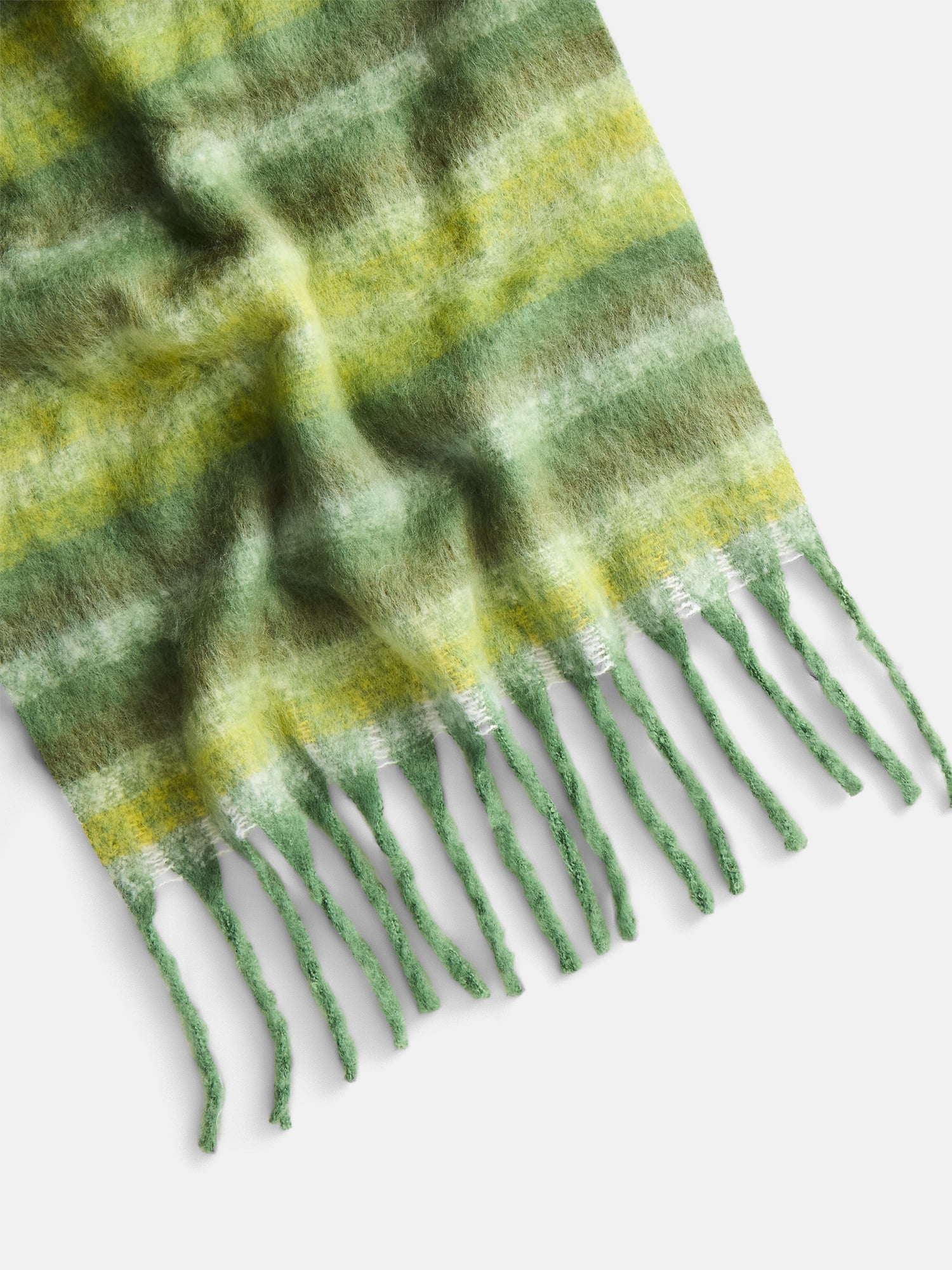 Scenario Women's Variegated Striped Scarf with Fringe Trim