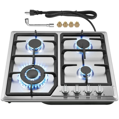 GRACEALL 24-Inch Gas Stove Cooktop, NG/LPG Convertible, 4 Burners, Pre-Installed Propane Nozzles