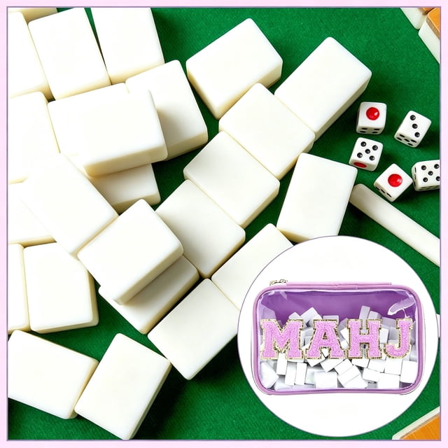 Mahjong Tile Bag,Empty Mahjong Bag,Large Capacity PVC Clear Mahjong Case,Mahjong Rack Bag,Tile Storage Bag,Tile Holder Rack Bag,Travel Organizer for Makeup & Toiletry Bag(Purple)
